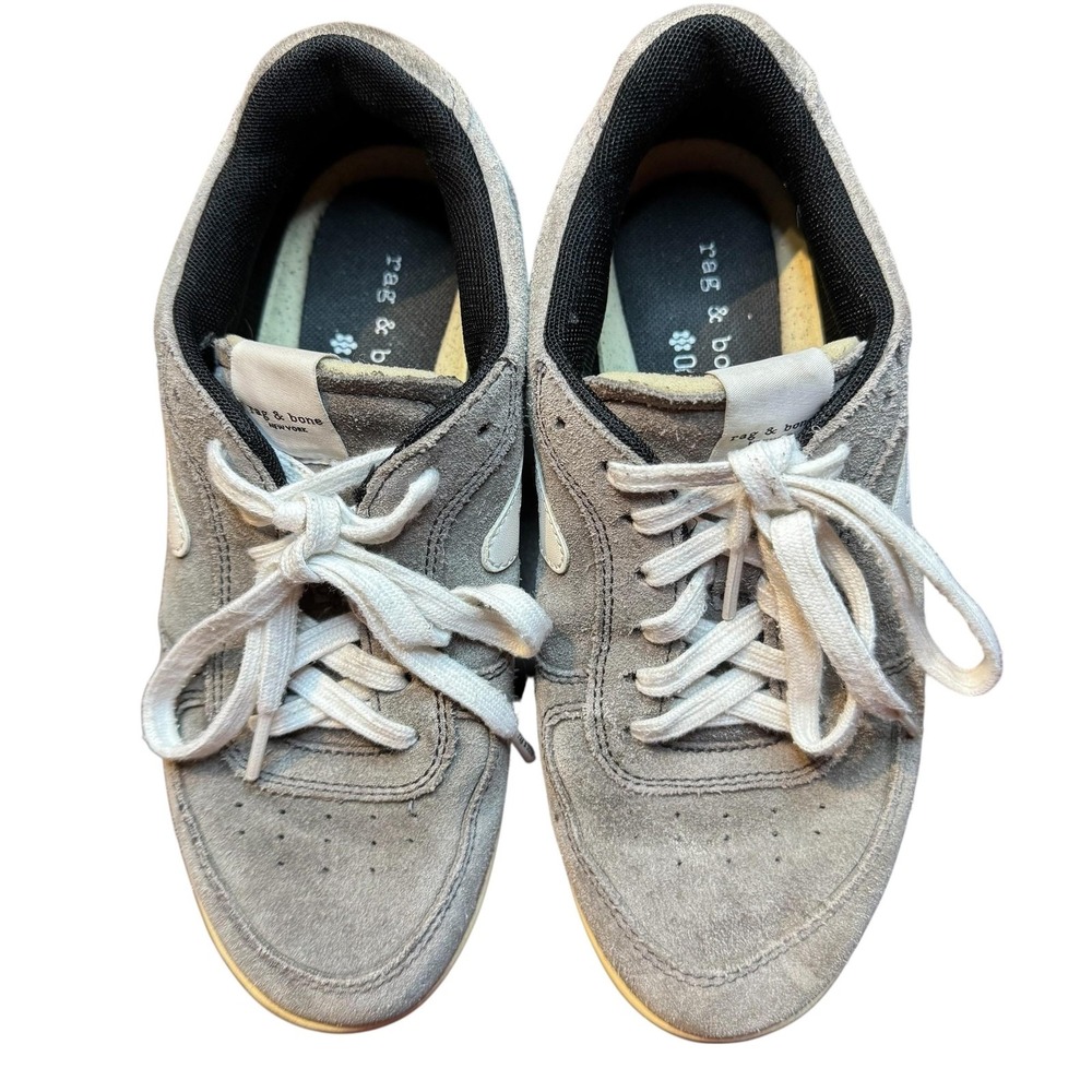 Rag & Bone Shoes Womens Size 36.5‎ Gray Suede OrthoLite Lace Up Low Top Sneakers
